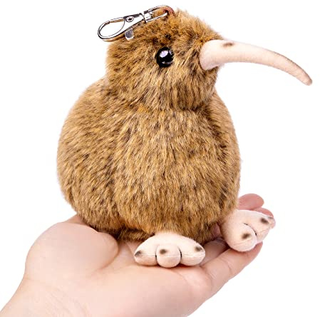 RLOMUTE Schlüsselanhänger Kiwi Plüschtier Stofftier Spielzeug Anhänger mit Schlüsselring kuscheliges für Geschenk Auto Heimdekoration für Kinder Jungen Mädchen Weihnachten