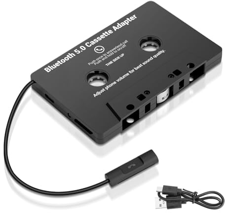 Gbformat Kassetten Adapter für Autoradio mit Mikrofon für Freisprechanrufe Auto-Audio-Kassette auf AUX-Adapter Bluetooth 5.0, Kassettenadapter
