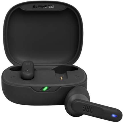 JBL Wave Flex – Kabellose In-Ear Ohrhörer mit IP54 - und IPX2-Wasserdichtigkeit – TalkThru - und AmbientAware-Technologie – 32 Stunden Akkulaufzeit – Schwarz