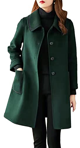 Générique Kaschmirmantel, lang, Damen, Winter, dick, langärmlig, knielang, Revers, A-Line, zweireihig, Parka, Cardigan, Slim, Overcoat, Wolljacke, Damen