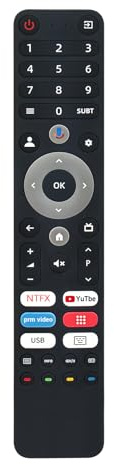VINABTY Ersetzte Sprachfernbedienung Passend für PEAQ LED TV PTV 50GU-5024C | PTV65GQU-5124C, PTV 55GMU-5024C, PTV 65GQU-5124C, PTV50GU-5024C, PTV55GMU-5024C