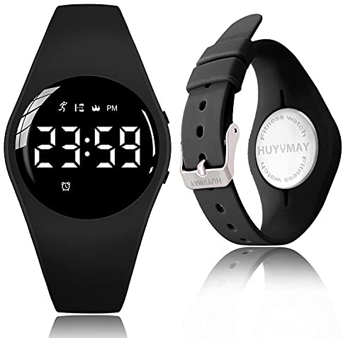 HUYVMAY Fitness Tracker Schrittzähler Uhr Ohne App/Ohne Handy/Kein Bluetooth, IP68 Wasserdicht Fitnessuhr Mit Schrittzähler Kalorienzähler Timer Wecker, Einfach Sportuhr für Damen und Kinder
