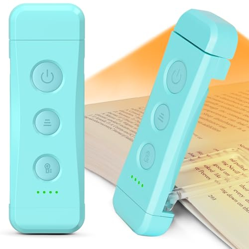Glocusent Leselampe Buch Klemme, 7 LEDs Leselampe | 1000mAh für 160H, 3 Farbmodi & 5 Helligkeiten, Winkel Eintsellbar Leselicht für Schlafzimmer, Kinder