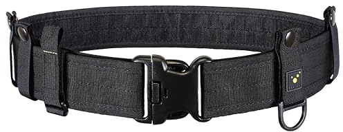 tee-uu BLACK Rettungsdienstkoppel | Komplett-Set inkl. INNER Untergürtel und BELT KEEPER Set | Größen S-3XL | L (Hüftumfang 100-120cm)