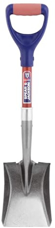 Spear & Jackson MICROSQUARE Micro-Spaten mit geradem Blatt, Fiberglasstiel, Blatt aus Kohlenstoffstahl 210 x 160 mm, ergonomischer Softgrip, rostgeschützt, ideal für Enge Arbeitsbereiche