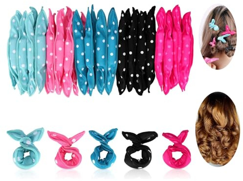 Locisne 40 stücke = 5 Farbe * 8 stücke Flexible Schaum Schwamm Lockenwickler, Keine Wärme Lockenwickler Magie Kissen Weiche rollen Haarpflege DIY Styling Werkzeuge Bequem zu schlafen