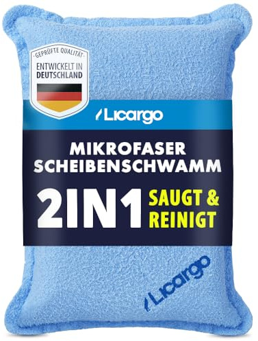 LICARGO Mikrofaser Scheibenschwamm Auto [2in1] – Beschlagene Autoscheiben innen in Sekunden frei, streifenfrei & fusselfrei – Autoschwamm Zubehör, Antibeschlag Schwamm Auto