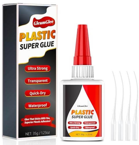 Kunststoffkleber 35g extra stark, wasserfest und hitzebeständig für ABS | Transparenter Plastik-Sekundenkleber für PLA, PVC und Acrylglas, ideal für 3D-Druck, Modellbau und Reparaturen