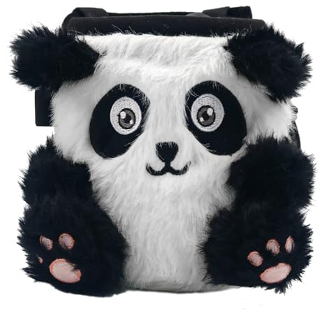 NewDoar Chalk Bag zum Klettern, Bouldern, Panda Chalk Bag Eimer mit Quick-Clip-Gürtel und Reißverschlusstasche, Kletterausrüstung für Männer, Frauen und Kinder