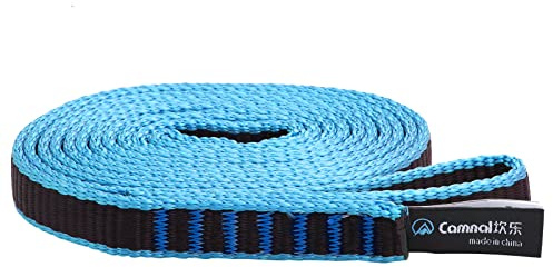 CAMNAL Schlinge Professionelle Nylonschlingen aus 16 mm Polyamid, UIAA- und CE-Zertifiziert, Zugfestigkeit 22 kN Rundschlinge (Blau, 120cm)