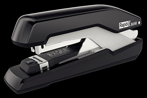 Rapid 5000552 Tacker Super Flachheftgerät (60 Blatt, Mühelos, Omnipress, Hochwertiges Ergonomisches Gehäuse, Inkl. Heftklammern, SO60) schwarz/grau