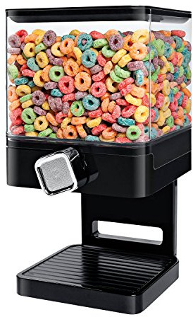 ZevrO 6 Single Kunststoff Compact Trockenfutter Spender, schwarz/transparent