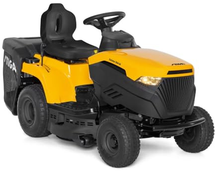 STIGA Estate 384 M Benzin-Gartentraktor - 414cc ST 400 Motor, 84cm Mähdeck, 200L Grasfangkorb, mechanisches Getriebe, Mulchfunktion und Anhängerkupplung - Ideal für große Gärten bis zu 3.500 m²