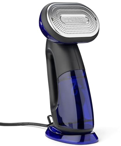 Conair 2-in-1 Steam & Iron Turbo Dampfglätter und Bügeleisen | 4 Einstellungen | Dampfleistung 33g/Min. | 10 Sek. Aufheizzeit | 3 Aufsätze alle Stoffarten | blau/schwarz