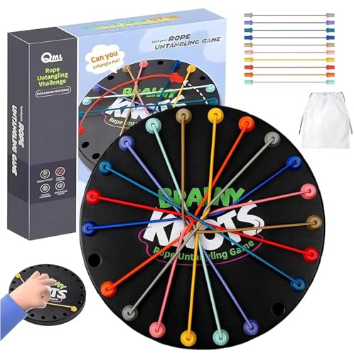 Rope Challenge Brainy Knots Logik Spiele, Buntes Gedrehtes Seil Sortier Puzzlespiel, Geduldspiele Logik Spiele Knot für Erwachsene und Kinder, Geschicklichkeitsspiel Lernspiel für die ganze Familie