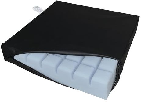Gar Medical Anti-Dekubitus-Kissen mit Schlitzen für Rollstühle - Orthopädisches Kissen für Steißbein- und Lendenwirbelbereich mit wasserdichtem Bezug, Füllung aus HR Comfort-Schaum.