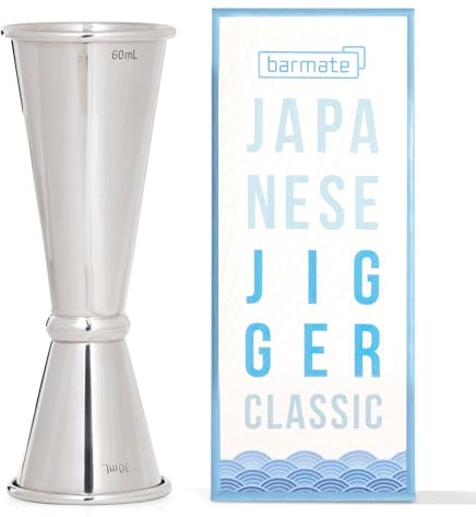 barmate Japanese Jigger, Messbecher aus Edelstahl mit Innen-Skala, max. 60ml/30ml, hochwertiges Bar-Zubehör für den perfekten Cocktail