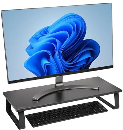 Kensington Extra breiter Monitorständer für Schreibtische. Großer Computerständer/Monitorständer/Schreibtischerhöhung (K55726EU), Schwarz