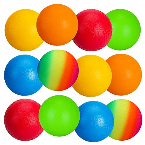 U&C Planet 12er Set Spielplatzbälle 21.5cm, Softbälle&Völkerball für Kinder