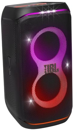 JBL Partybox Club 120 in Schwarz – Tragbare Bluetooth-Lautsprecher-Box mit JBL Pro Sound, Lichtshow, KI-Sound-Boost und Teleskopgriff – 12 h Laufzeit