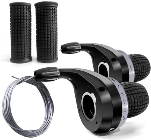 Hsthe Sea 18-Gang-Schalthebel – 3x6-Gang-Drehgriffschalter-Set mit Kabeln und Lenkergriffen für Mountainbikes