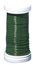 Rayher 2425013 Blumendraht, grün lackiert, 0,35 mm ø, SB-Btl. Spule 100 m, Material Eisen, nickelfrei, Basteldraht, Wickeldraht