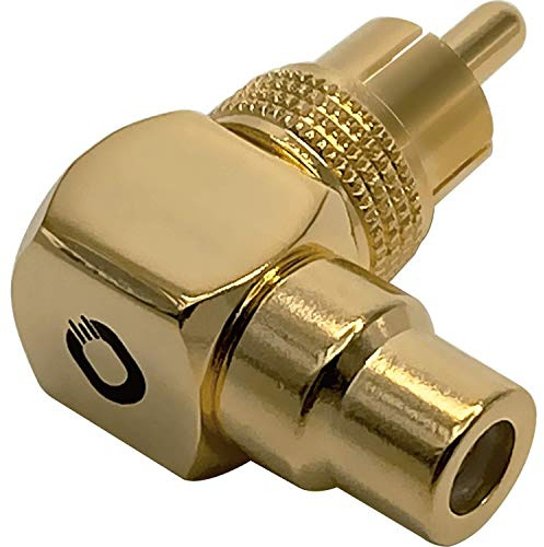 OEHLBACH Sound-AD 90 - Winkeladapter Cinch 90° (Winkelstecker auf Cinch Kupplung) 24k vergoldet, hohe Kontaktsicherheit - 2 Stück