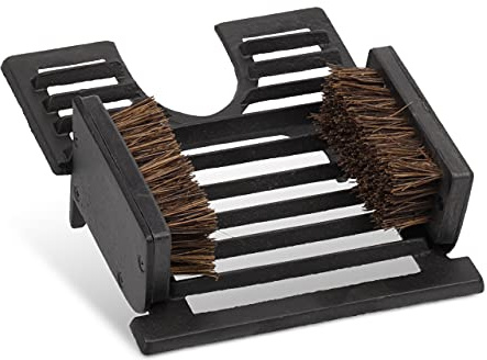 Relaxdays Schuhabstreifer, aus Gusseisen, mit Bürsten, schwarz | Stiefelknecht, antikes Design, Außenbereich, Schuhputzer