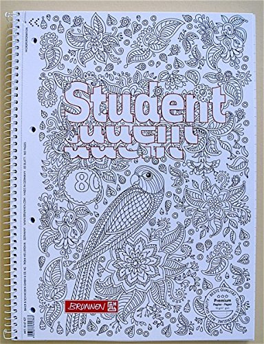 10er Pack - Brunnen Collegeblock A4 - LINIERT - Zen-Art - 80 Blatt mit Rand, 90g/m² - inkl. Zen-Art Bild (10-67427)