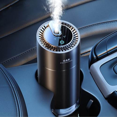 Ceeniu Auto Lufterfrischer, Ultraschall-Zerstäuber, Einstellbare Konzentration, Auto EIN-/Ausschalten, Eingebauter Akku, 45ml Natürlicher Auto Parfüm, Hält 4 Monate, F26 Auto Duft, Samtige Vanille