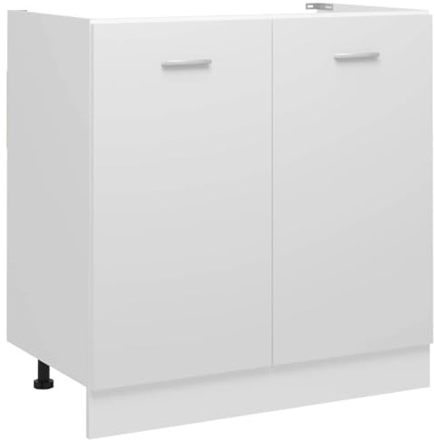 vidaXL Unterschrank 80x46x81,5 cm, Weiß, Holzwerkstoff, Badschrank, Unterbeckenschrank, Küchen- & Badezimmerschrank, Wandmontierbar