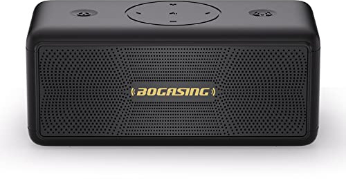 BOGASING M5 Tragbarer Bluetooth Lautsprecher 40W mit sattem Stereo-Klang | Zwei gegenüberliegende Treiber, Kraftvoller Bass, 30H Akku, 3 EQ, TWS, IPX7 Wasserdicht, Musikbox mit AUX, TF, USB Stick