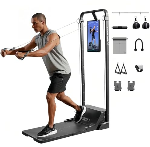 Speediance Smart Home Gym System, Gym Monster Multifunktionale Smith Maschine Home Gym Power Cage, Tragbare Kabelmaschine für Home Workout, Ganzkörper-Krafttraining Fitness