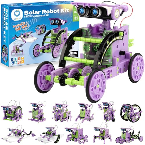 Sillbird Solar Roboter Bausatz für Jungen, 12-in-1 Mint Lernspielzeug für Kinder ab 8 Jahren, DIY Geschenkidee für Geburtstag und Weihnachten, 190 Teilen
