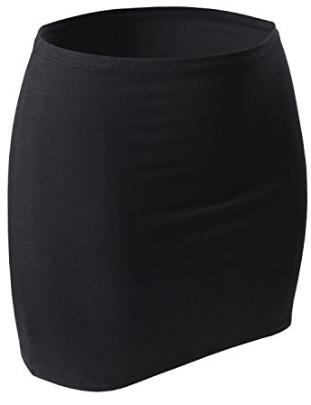 CFLEX Damen Variotube-Nierenwärmer, Shirtverlängerung, Minirock aus Baumwolle - Jet Black M-L