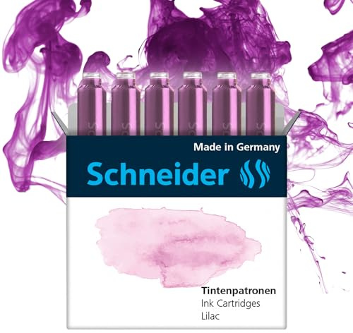 Schneider Pastell Tintenpatrone (Standard Patronen für Füller) Lilac, 6 Stück
