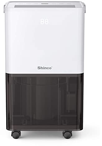 SHINCO Luftentfeuchter Elektrisch 10L,Raumentfeuchter mit Feuchtigkeitssensor,Energieeinsparung,Entfeuchter mit Aktivkohlefilter,Wäsche trocknen,Automatischer Neustart,Ablaufschlauch,45m³/15m²
