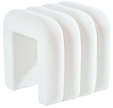 Zedelmaier Hocker mit Holzfüßen – weich gepolsterter Sitzhocker, Weiß | Sitzhocker 40x40x40cm mit weicher Polsterung und Holzfüßen – als Fußhocker oder Pouf für Wohnzimmer, Schlafzimmer und Flur.