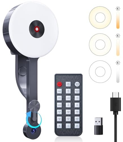 POHO O1 Webcam 4K mit physischer Abdeckung, Mikrofon & Beleuchtung | Dunkelheit Kompensation | Autofokus 83° Weitwinkel | HDR & 1/2.55 CMOS mit 8 MP | USB-C & USB-A für PC/Mac (