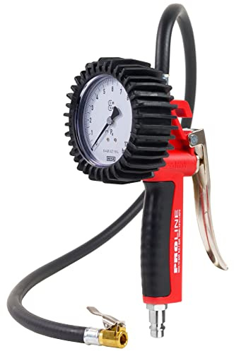 GAV Reifenfüller Messgerät mit WIKA Manometer - Profi Reifendruckprüfer Druckluft für Auto, Motorrad, Lkw uvm - Made in Italy (80mm Geeicht BAR)