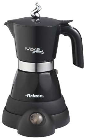Ariete 1358 Moka Aroma, Elektrische Espressomaschine, 480 W, 2/4 Esoressitassen, Schwarz