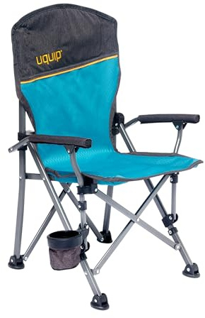 Uquip Kirby Kinder Campingstuhl, Einklemmschutz, Getränkehalter, 60kg Tragkraft, Blau