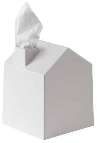 Umbra Casa Kosmetiktücherbox, Quadratisch, 13 x 17 x 13 cm, Weiss | Passt über Standard-Kleenex-Box, zieht Tücher durch Schornstein, einfache Reinigung mit feuchtem Tuch