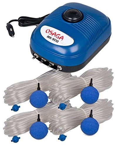Osaga MK-Serie Teich- und Aquariumbelüfter - Set mit regelbarer Luftpumpe, komplett Set (Set MK-9510)