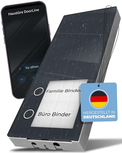 DoorLine Slim DECT Farbe: Anthrazit von Telegärtner Elektronik l Clevere Türstation l per Knopfdruck mit der AVM FRITZ!Box zur Tür-Sprechanlage gekoppelt l erweiterbar zur Video-Sprechanlage I