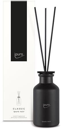 ipuro - Classic Raumduft Noir - 240ml | orientalischer Raumerfrischer mit Rose, Patschuli, Sandelholz, Eukalyptus & Kokosnuss Duft | Diffuser mit Stäbchen | Lufterfrischer für die Wohnung