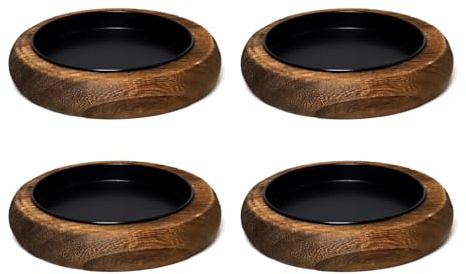 4 Stück Kerzenhalter Stumpenkerzen Kerzenuntersetzer Kerzenhalter Holz - Kerzenteller Kerzenständer Stumpenkerzen Wood Pillar Candle Holder für Kerzen