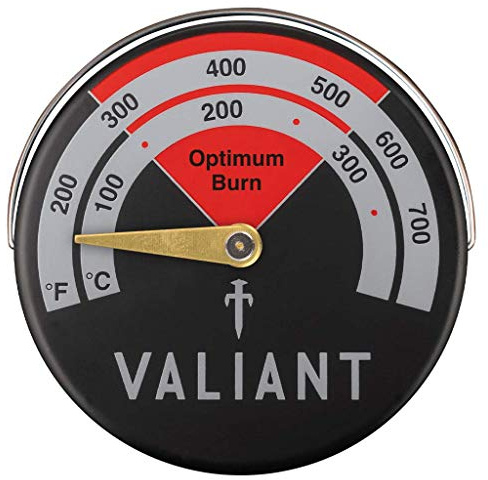 Valiant Magnetischer Holzbrenner und Ofenthermometer, Rot, 63 mm
