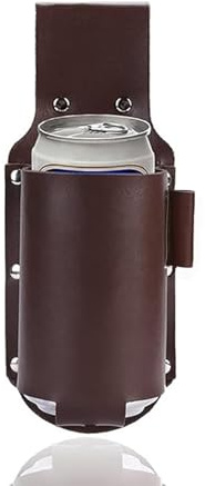 T TAKONE Biergürtel Bierflaschenhalter mit Pen Holder – Leder Flaschenhalter Gürtel für Bier & Dosen, Freihändig & Praktisch für Outdoor, Camping, Grillparty & Festival, (Kafei)