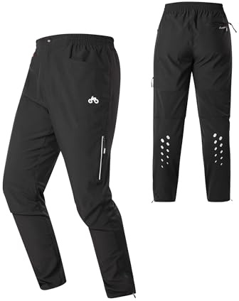 INBIKE Herren Fahrradhose Lang Sommer SPF 50+ Schnelltrockende Atmungsaktive Gym Hose MTB Rennrad Jogging mit Reißverschlusstaschen LP702